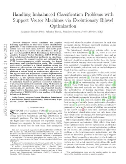 Handling Imbalanced Classification Problems With Support Vector Machines
  via Evolutionary Bilevel Optimization