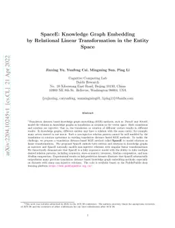 SpaceE: Knowledge Graph Embedding by Relational Linear Transformation in
  the Entity Space