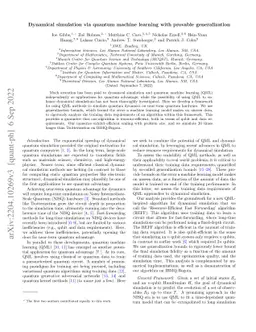 Dynamical simulation via quantum machine learning with provable
  generalization