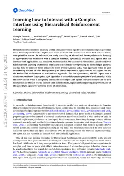 Learning how to Interact with a Complex Interface using Hierarchical
  Reinforcement Learning