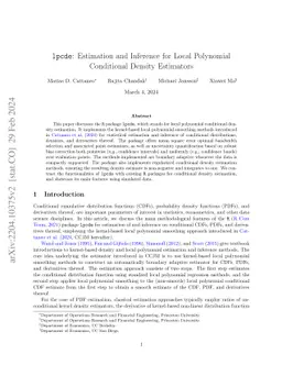 lpcde: Estimation and Inference for Local Polynomial Conditional Density
  Estimators