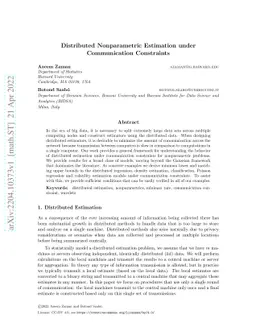 Distributed Nonparametric Estimation under Communication Constraints