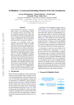 ICDBigBird: A Contextual Embedding Model for ICD Code Classification