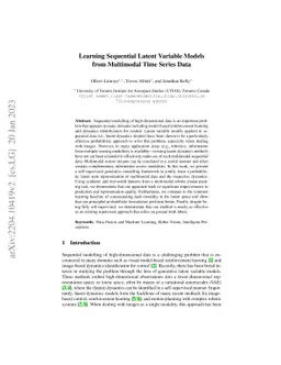 Learning Sequential Latent Variable Models from Multimodal Time Series
  Data