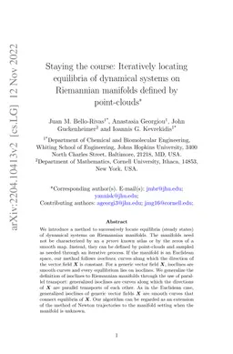 Staying the course: Locating equilibria of dynamical systems on
  Riemannian manifolds defined by point-clouds