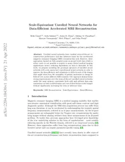 Scale-Equivariant Unrolled Neural Networks for Data-Efficient
  Accelerated MRI Reconstruction