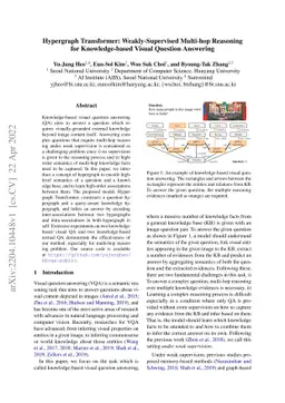 Hypergraph Transformer: Weakly-supervised Multi-hop Reasoning for
  Knowledge-based Visual Question Answering