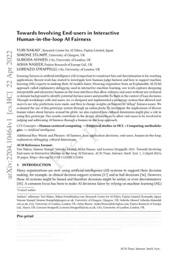 Towards Involving End-users in Interactive Human-in-the-loop AI Fairness