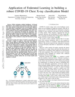 Application of Federated Learning in Building a Robust COVID-19 Chest
  X-ray Classification Model