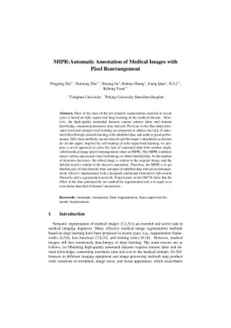 MIPR:Automatic Annotation of Medical Images with Pixel Rearrangement