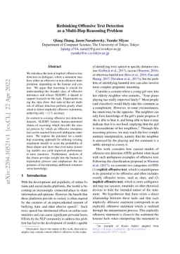 Rethinking Offensive Text Detection as a Multi-Hop Reasoning Problem