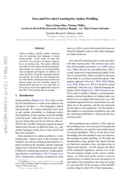 Zero and Few-shot Learning for Author Profiling