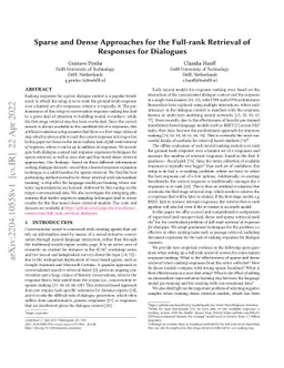 Sparse and Dense Approaches for the Full-rank Retrieval of Responses for
  Dialogues