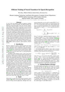 Efficient Training of Neural Transducer for Speech Recognition