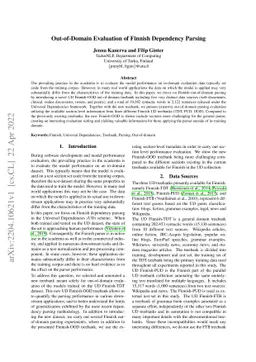 Out-of-Domain Evaluation of Finnish Dependency Parsing