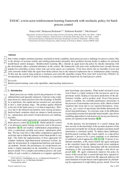 TASAC: a twin-actor reinforcement learning framework with stochastic
  policy for batch process control