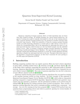 Quantum Semi-Supervised Kernel Learning