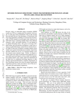 Diverse Instance Discovery: Vision-Transformer for Instance-Aware
  Multi-Label Image Recognition