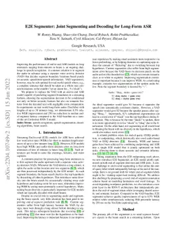 E2E Segmenter: Joint Segmenting and Decoding for Long-Form ASR