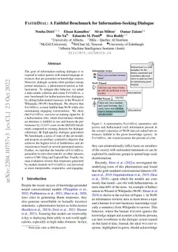 FaithDial: A Faithful Benchmark for Information-Seeking Dialogue