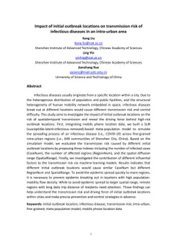Impact of initial outbreak locations on transmission risk of infectious
  diseases in an intra-urban area