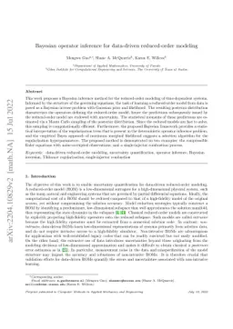 Bayesian operator inference for data-driven reduced-order modeling