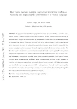 How causal machine learning can leverage marketing strategies: Assessing
  and improving the performance of a coupon campaign