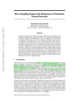 How Sampling Impacts the Robustness of Stochastic Neural Networks
