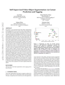Self-Supervised Video Object Segmentation via Cutout Prediction and
  Tagging