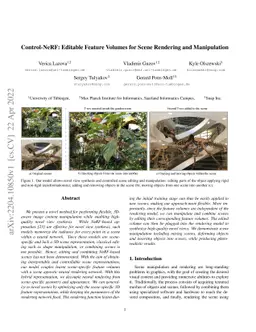 Control-NeRF: Editable Feature Volumes for Scene Rendering and
  Manipulation