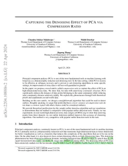 Capturing the Denoising Effect of PCA via Compression Ratio