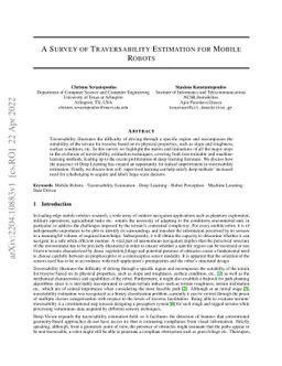 A Survey of Traversability Estimation for Mobile Robots