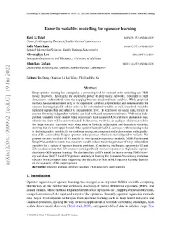 Error-in-variables modelling for operator learning