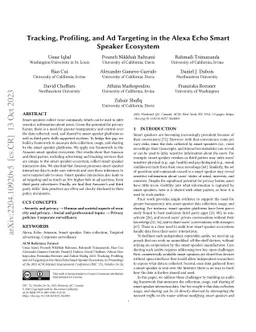 Tracking, Profiling, and Ad Targeting in the Alexa Echo Smart Speaker
  Ecosystem