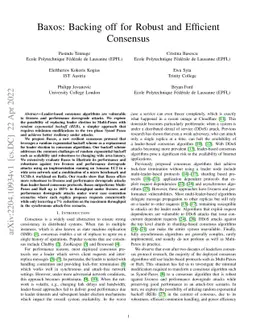 Baxos: Backing off for Robust and Efficient Consensus