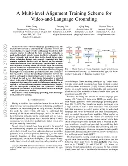 A Multi-level Alignment Training Scheme for Video-and-Language Grounding