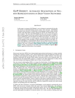 CLIP-Dissect: Automatic Description of Neuron Representations in Deep
  Vision Networks