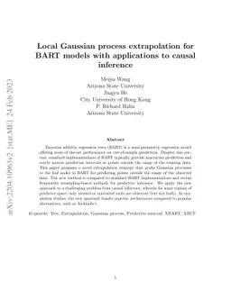 Local Gaussian process extrapolation for BART models with applications
  to causal inference