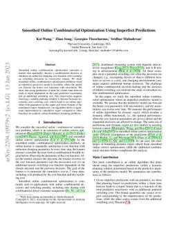 Smoothed Online Combinatorial Optimization Using Imperfect Predictions