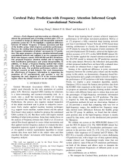 Cerebral Palsy Prediction with Frequency Attention Informed Graph
  Convolutional Networks