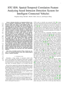 STC-IDS: Spatial-Temporal Correlation Feature Analyzing based Intrusion
  Detection System for Intelligent Connected Vehicles