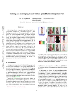 Training and challenging models for text-guided fashion image retrieval