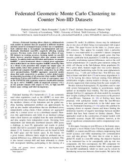Federated Geometric Monte Carlo Clustering to Counter Non-IID Datasets