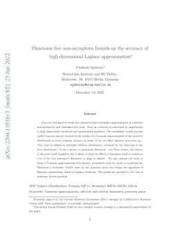 Dimension free non-asymptotic bounds on the accuracy of high dimensional
  Laplace approximation