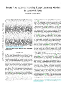 Smart App Attack: Hacking Deep Learning Models in Android Apps