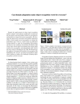 Can domain adaptation make object recognition work for everyone?