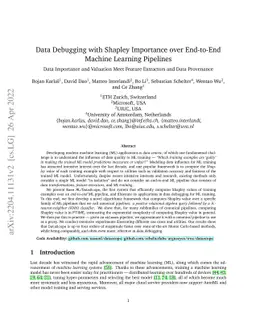 Data Debugging with Shapley Importance over End-to-End Machine Learning
  Pipelines