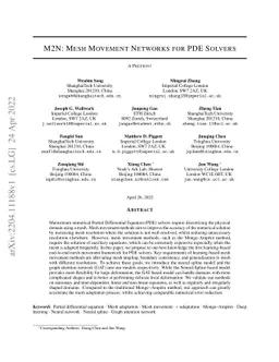 M2N: Mesh Movement Networks for PDE Solvers
