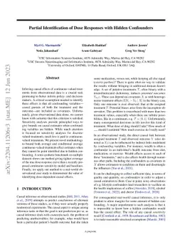 Partial Identification of Dose Responses with Hidden Confounders