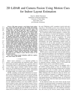 2D LiDAR and Camera Fusion Using Motion Cues for Indoor Layout
  Estimation